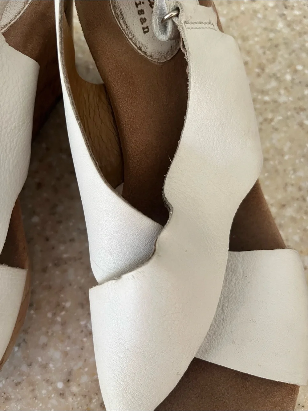 Clarks Cream Leather Crossband Slingback Espadrille size 9
